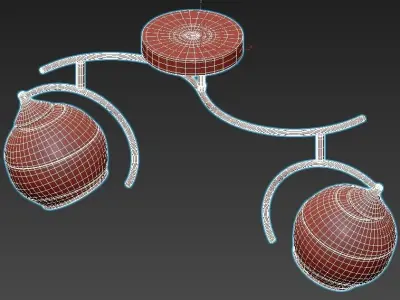 light-sfera-255-59 ceiling light with two glass globes 3D model
