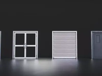 Modern Industrial Door Set Low-poly 3D model