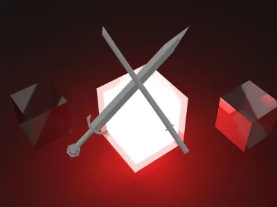 sword-set two swords 3D model