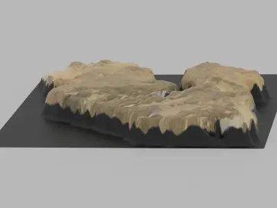 Djibouti Map Country Low-poly 3D model