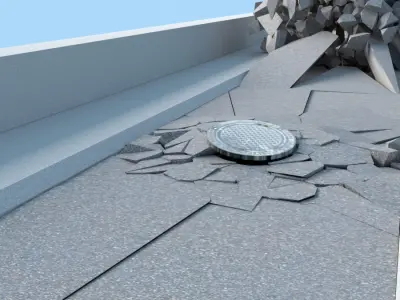 Road Sewege Collapse Simulation 3D model