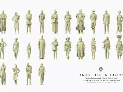 Daily Life in Lagos -  29 Architectural Figures 3D print model