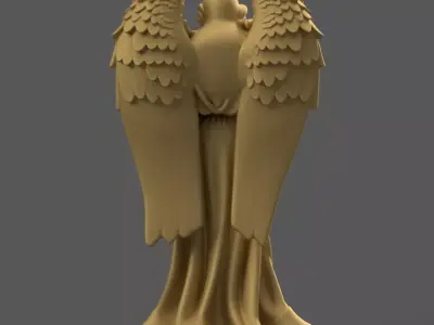 Elegant Christmas Angel STL 3D Printable 3D print model