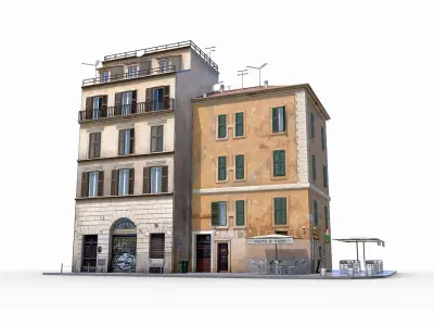Old Italian Buildings Low-poly 3D model