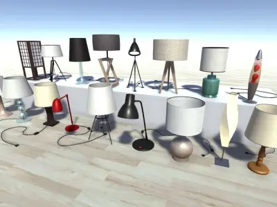 Table Lamps Lowpoly Low-poly 3D model