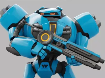 COMBAT DROID EREGON rigged character 3D model
