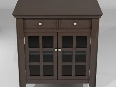 Cabinet wooden with glass doors Free 3D model