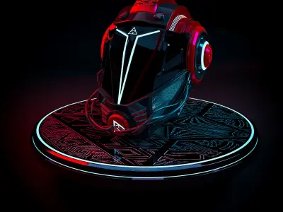 SCI-FI Helmat model Low-poly 3D model
