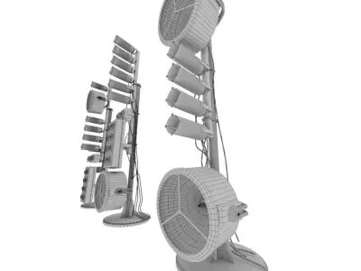 spotlights and wires 3D model