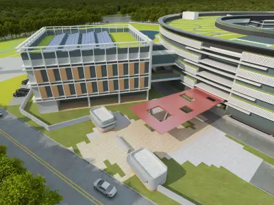 Modern school building07 3D model