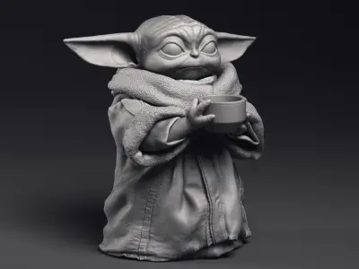 GROGU Baby Yoda bowl Printable 3D Model 3D print model