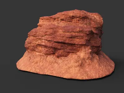 Low poly Sandstone Rock Formation - 210127 Low-poly 3D model