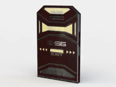 Corridor door Low-poly 3D model