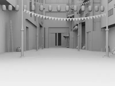 japanese neighborhood 3D model