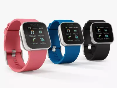 Sony SmartWatch Low-poly 3D model