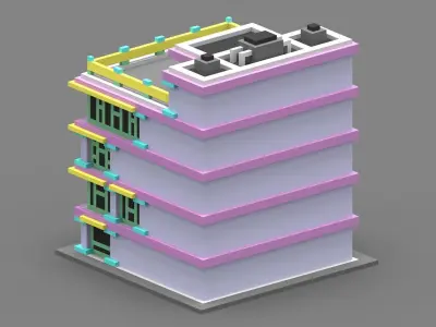 House Voxel - 4 Low-poly 3D model