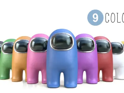 Among us characters - Maya rig included Low-poly 3D model