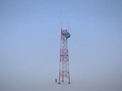 LA CellTower Truss 26M Low-poly 3D model