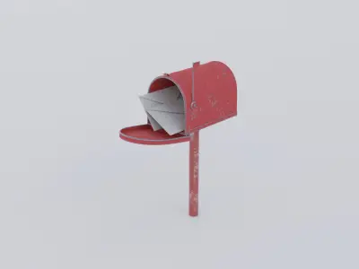 Post Box Low-poly 3D model
