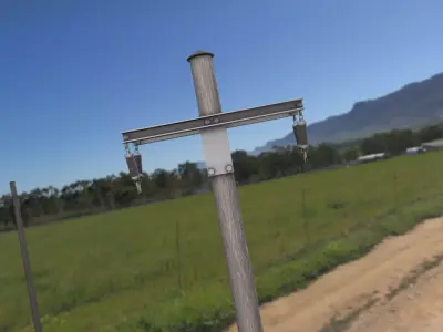 Wood Electricity Poles - Object 009 Low-poly 3D model