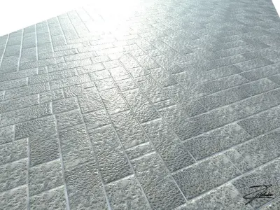 Stone paving 2 Low-poly 3D model