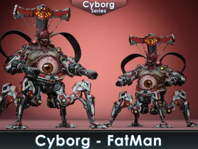 Cyborg Fatman1 Low-poly 3D model