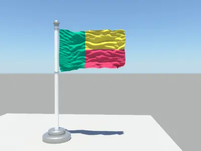 Benin flag 3D model
