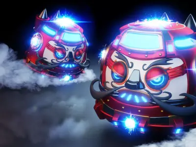 Japanese Robot Durama toy Low-poly 3D model