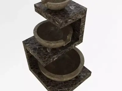 Garden Fountain Low-poly 3D model