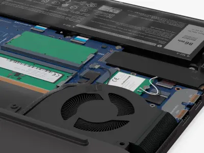  Dell Gaming Laptop Chassis with Open Internal Components Black 