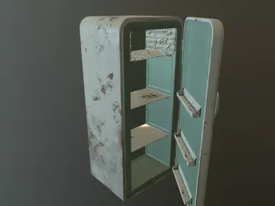 old fridge Low-poly 3D model