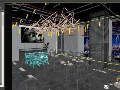 Modern restaurant 3D model 3D model