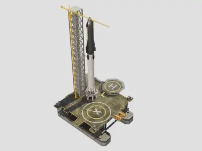 SpaceX Sea launch Rocket Deimos Complex 3D model