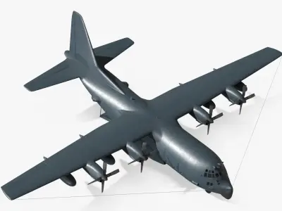  Tactical Airlift Cargo Aircraft Gray Rigged for Cinema 4D 