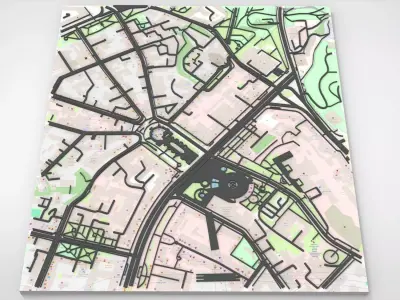 Cityscape Kyiv Ukraine fragment city - streets and roads 3D model