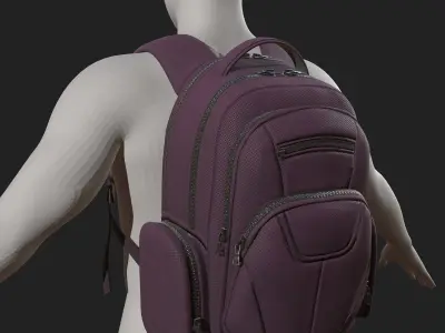 Backpack Camping Generic military human lugagge bag  Low-poly 3D model