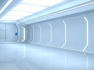 Sci Fi Room Low-poly 3D model 4