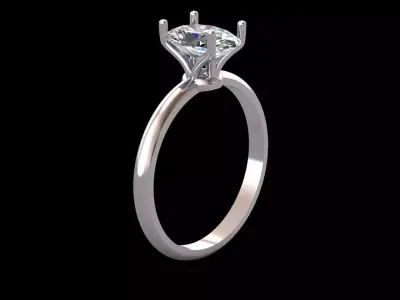 Solitaire Engagement Ring  Free 3D print model