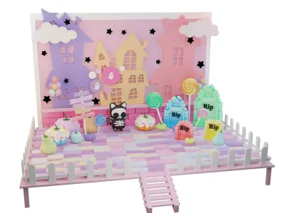Halloween pastel cute 3D model