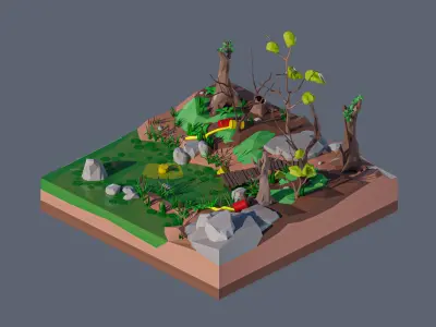 land 18A Low-poly 3D model
