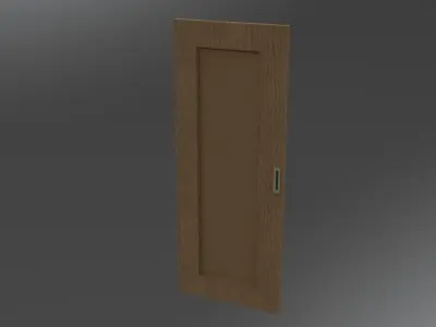 Modern wood door for pocket or swing opening Low-poly 3D model