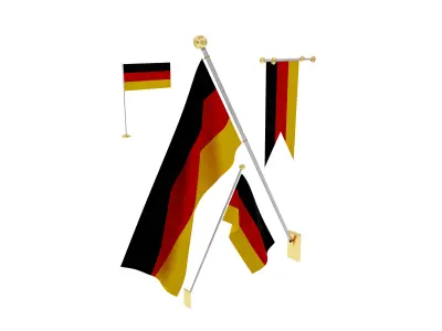 Flags of Germany 3D model
