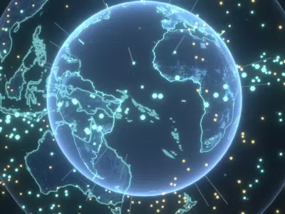 Animated Hologram Planet Earth No 6 With 50 Sci-Fi Music Tracks Low-poly 3D model