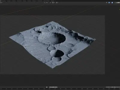 Cratered Moon - Terrain Model A 3D model
