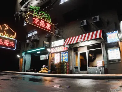 Cyberpunk Build And Shop  Low-poly 3D model