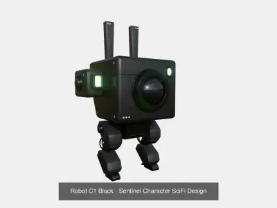Robot C10 Police - Sentinel Character SciFi Design 3D Model Pack