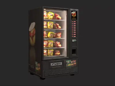 Futuristic Low-Poly Vending machine Low-poly 3D model