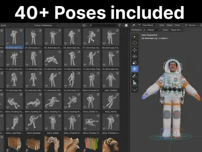 Cartoon Man Astronaut Spacesuit Cosmonaut Low-poly 3D model