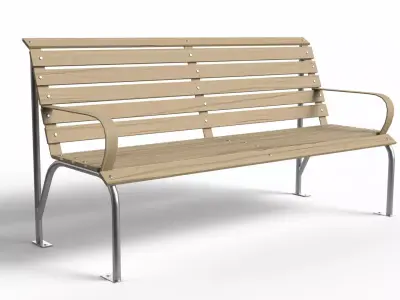 Realistic Park Bench Low-poly 3D model
