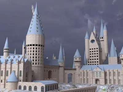 Magic Castle in Wizarding world 3D model 3D model